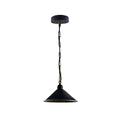 Vintage Metal Black Cone shaped pendant light fitting with chain 