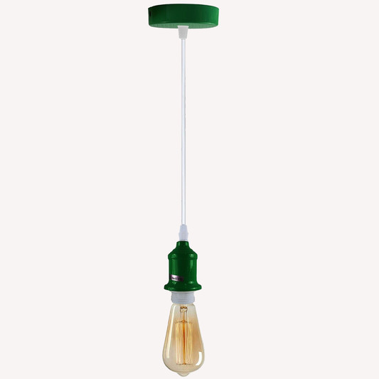 Industrial Vintage Green Ceiling Pendant Lamp E27 Holder-Application image