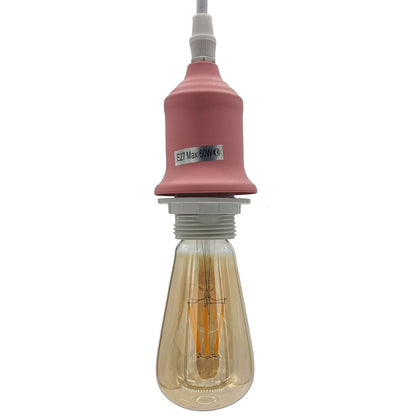 Industrial Vintage Pink Ceiling Pendant Lamp E27 Holder