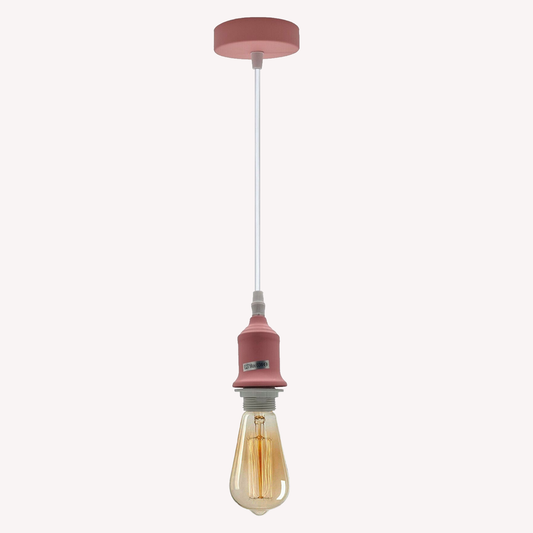 Industrial Vintage Pink Ceiling Pendant Lamp E27 Holder