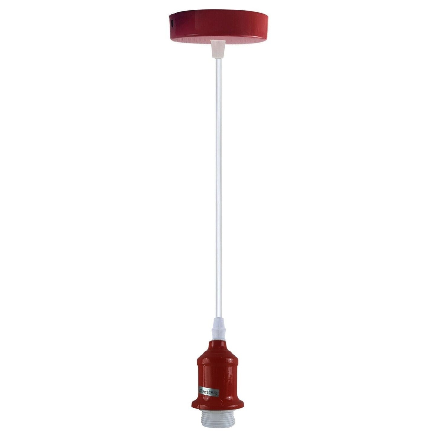 E27 Pendant Holder Ceiling Light Fitting Vintage Industrial Red