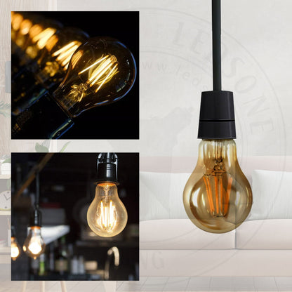 A60 E27 8W Edison Style LED Filament Amber Warm White Screw Packs Bulbs 2700K Light Bulbs~3009