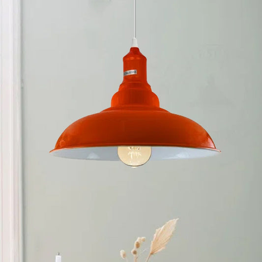 Modern Industrial Orange Colour Shade Ceiling Pendant Light- Application image