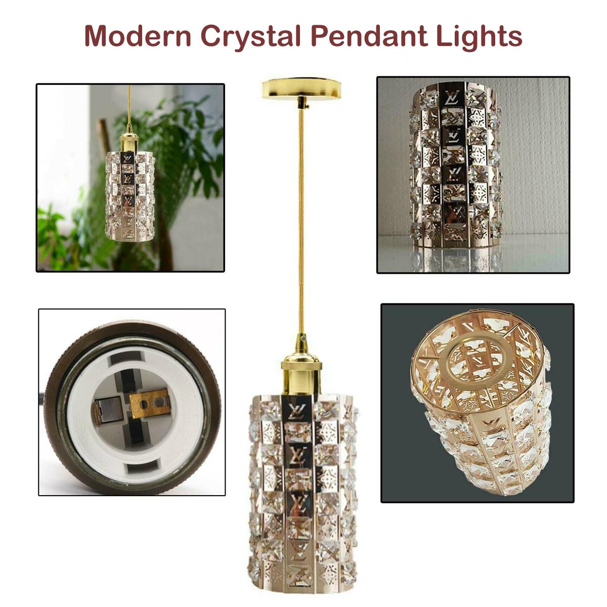 Modern Gold Ceiling Pendant Light Lamp Shade Crystal Droplet UK~2067
