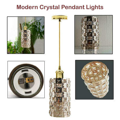 Modern Gold Ceiling Pendant Light Lamp Shade Crystal Droplet UK~2067