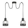 Vintage 2-head spider light with metal birdcage shade