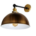 Vintage Yellow Brass Adjustable Wall Sconce-E27 Bowl Shape Shade Light