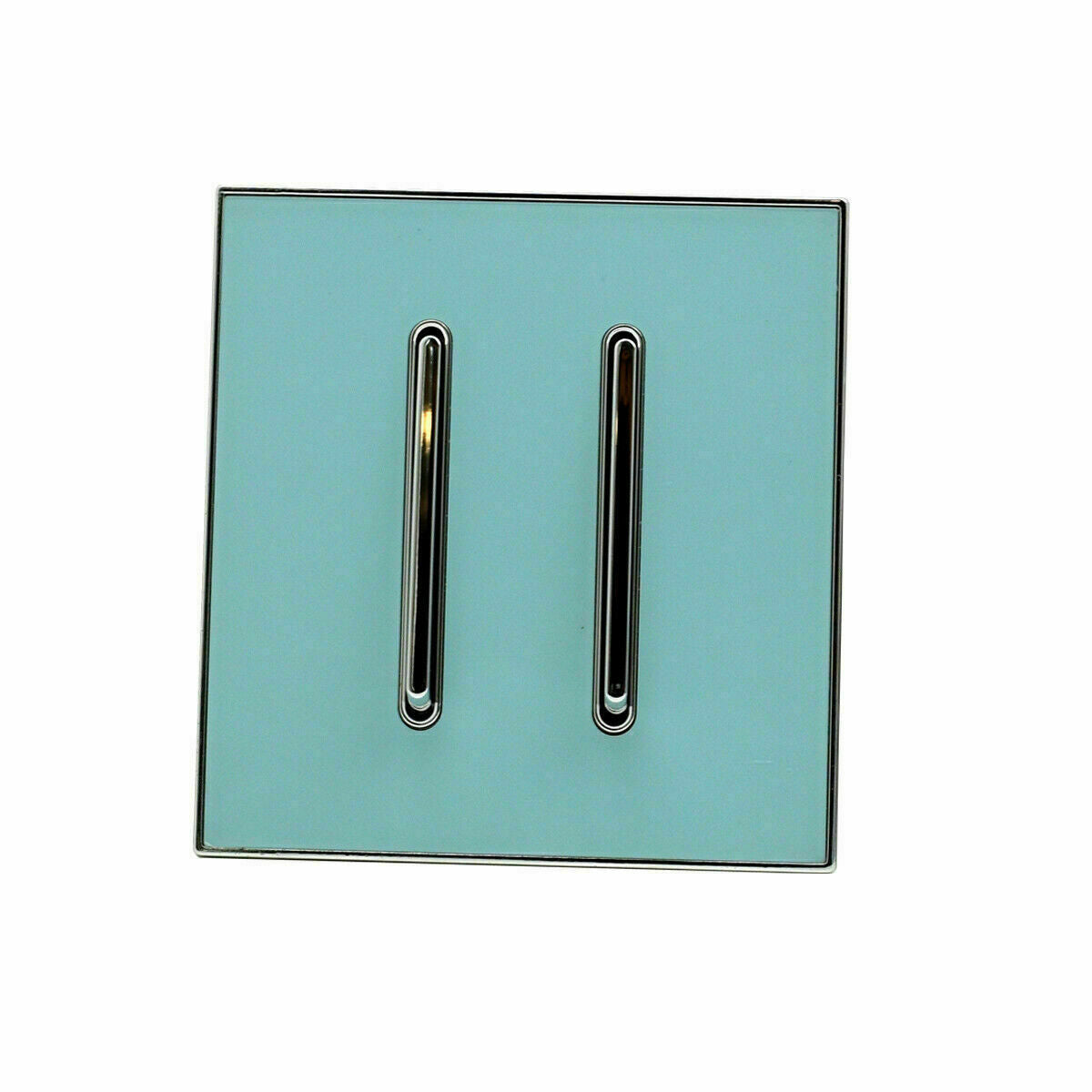 2 Gang Blue Glossy Screw less Wall Light Switch - Vintagelite