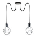 Brushed Silver Spider Lamp 2Way Ceiling Pendant Light Metal Nest Cage