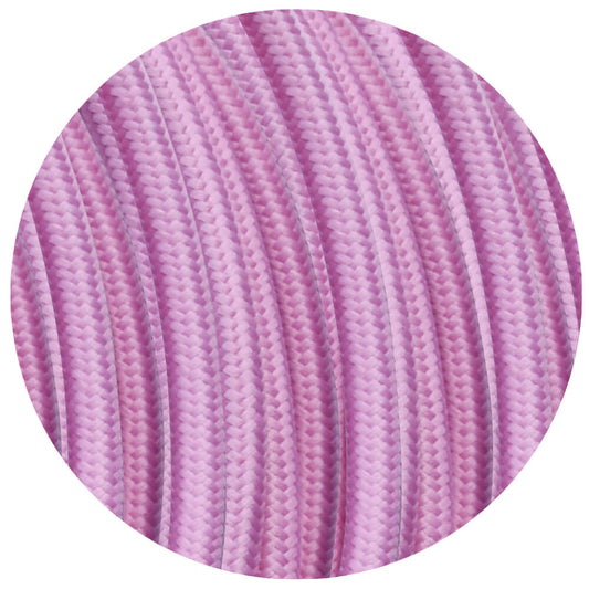 Vintage Baby Pink Fabric 3 Core Round Italian Braided Cable 0.75mm - Vintagelite