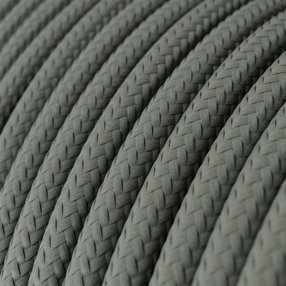 Vintage Grey Fabric 2 Core Round Italian Braided Cable 0.75mm - Vintagelite