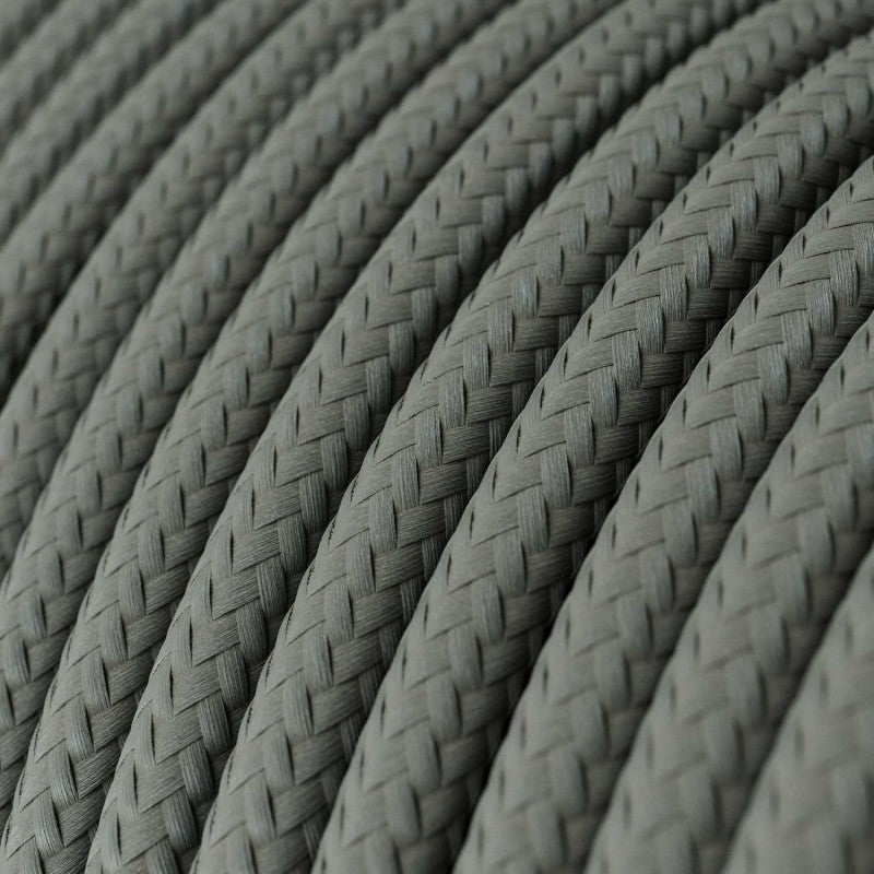 Vintage Grey Fabric 3 Core Round Italian Braided Cable 0.75mm - Vintagelite
