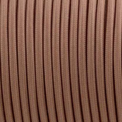 Vintage Light Brown Fabric 3 Core Round Italian Braided Cable 0.75mm - Vintagelite