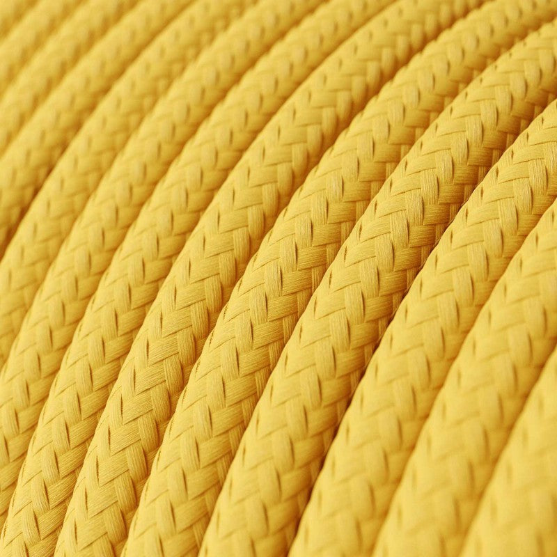 Vintage Yellow Fabric 2 Core Round Italian Braided Cable 0.75mm - Vintagelite