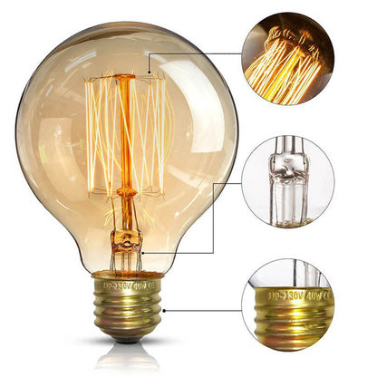 Dimmable G80 E27 60W Globe Industrial Vintage Filament Bulb - Vintagelite