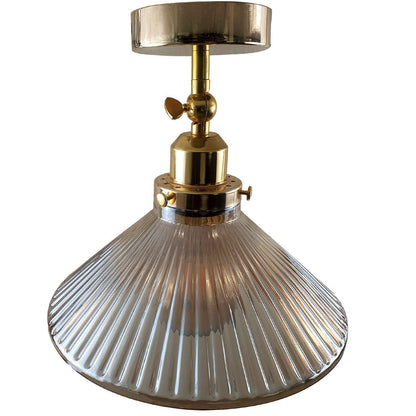 Vintage Modern Ceiling Pendant Light Flush Mount  Amber Glass cone shaped lamp shades uk