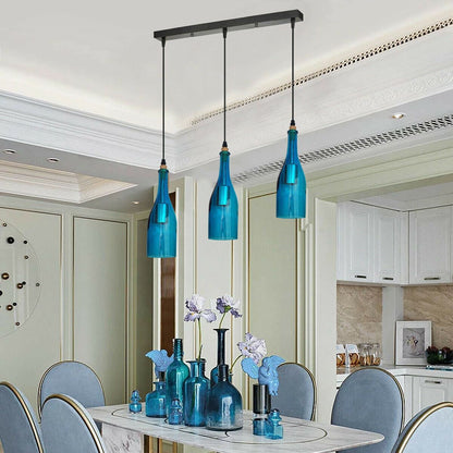 Industrial 3 or 5 Wine Bottle Ceiling Cord Ceiling Pendant Light-Application Image
