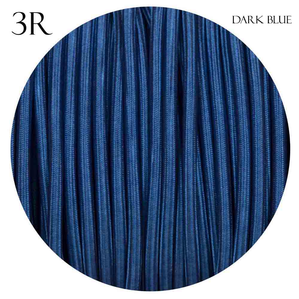 3 Core Round Fabric Braided Electric Textile Cable-Dark Blue