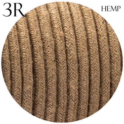 3 Core Round Fabric Braided Electric Textile Cable-Hemp