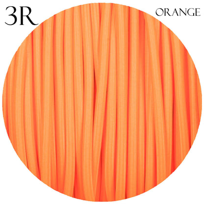 3 Core Round Fabric Braided Electric Textile Cable-Orange