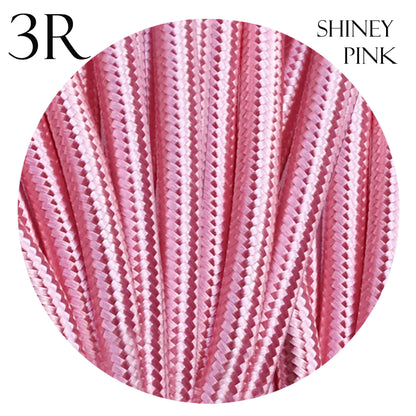3 Core Round Fabric Braided Electric Textile Cable-Shiny Pink