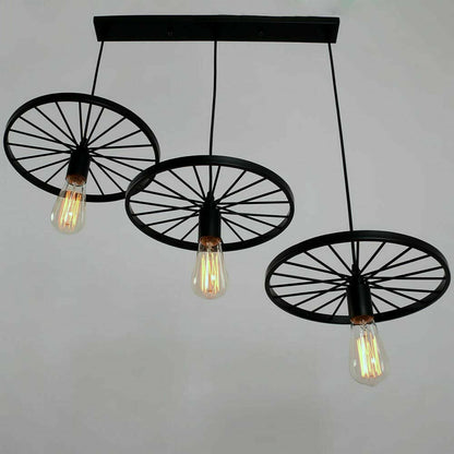  Vintage Ceiling Rose 3 Wheel Light Hanging Pendant Lamp 