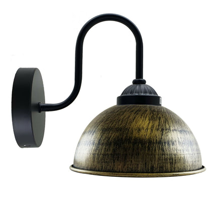 Industrial Wall Light, Retro Wall Lamp with Dome Metal Shade, E27 Indoor Wall Lighting Fixtures~2118