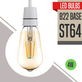 ST64 B22 4W Dimmable Retro Classic Filament LED Bulbs~2984 - Vintagelite