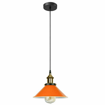 Vintage Chic Orange Cone Shade Adjustable Ceiling Pendant Light