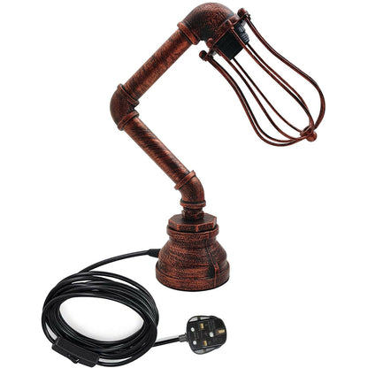Water Pipe Lighting Wall Plug-In Table Lamp Steampunk Metal Indoor Stand ~ 2084