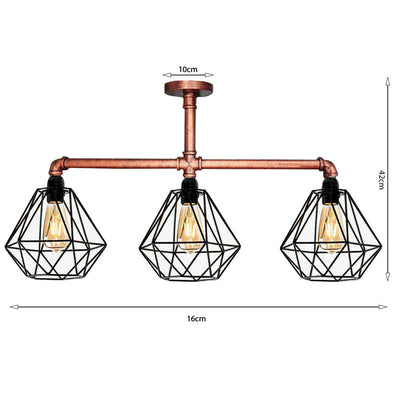 Industrial Vintage Ceiling Lights Metal Pipe Retro Loft Pendant Lamps~1862