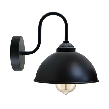 Industrial Wall Light, Retro Wall Lamp with Dome Metal Shade, E27 Indoor Wall Lighting Fixtures~2118
