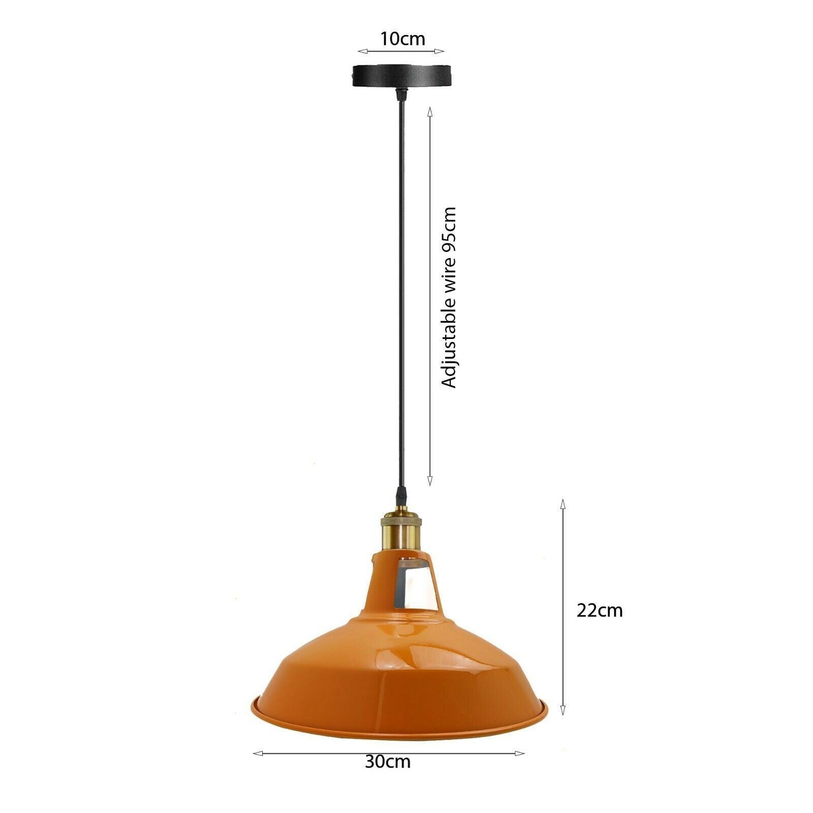 Modern Industrial Orange Curvy Lampshade Ceiling Pendant Light