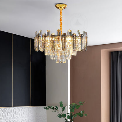 Modern Crystal Round Ceiling Light Chandeliers with Crystal Hanging Lamp~3634