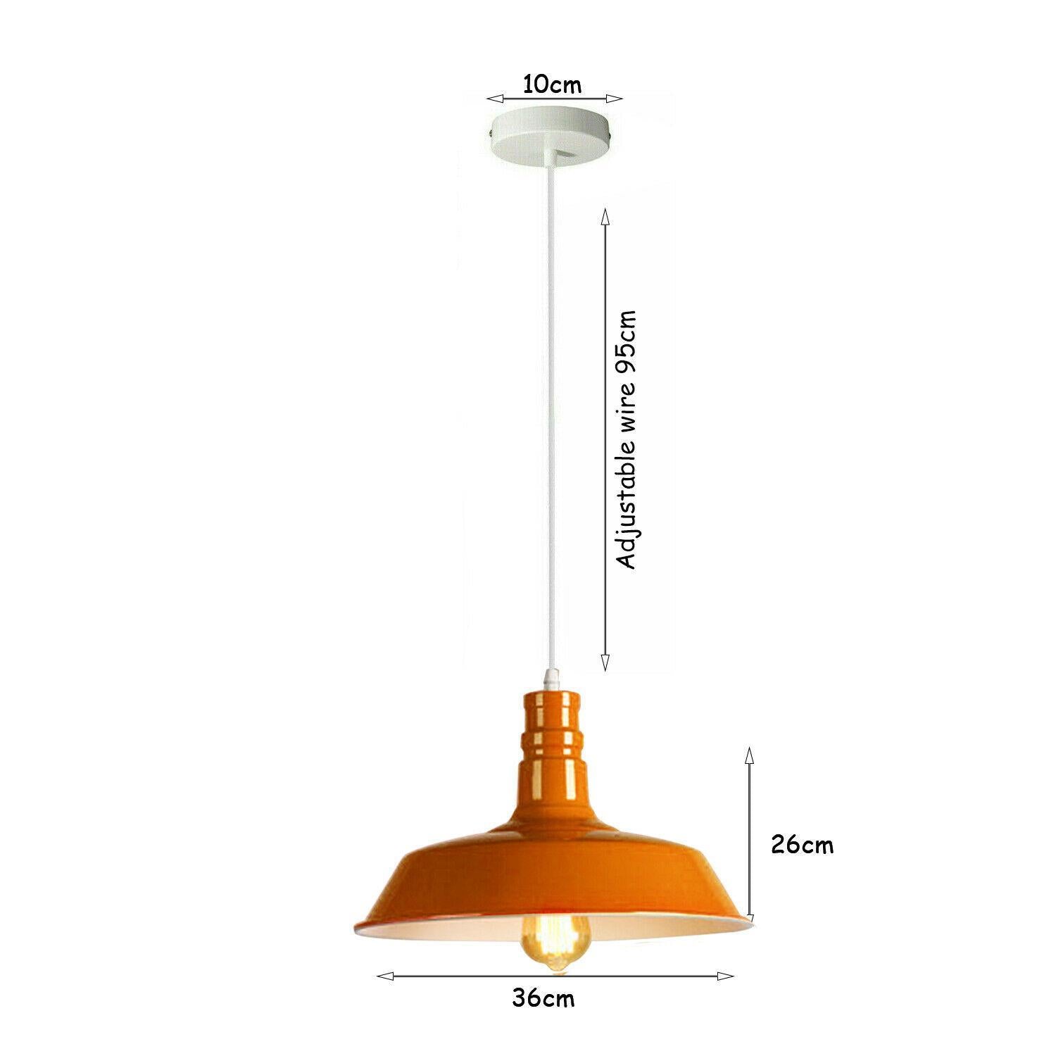 Modern Industrial Orange Curvy Lampshade Ceiling Pendant Light-size image