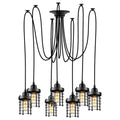 Modern hanging light featuring a spider design with 7 arms