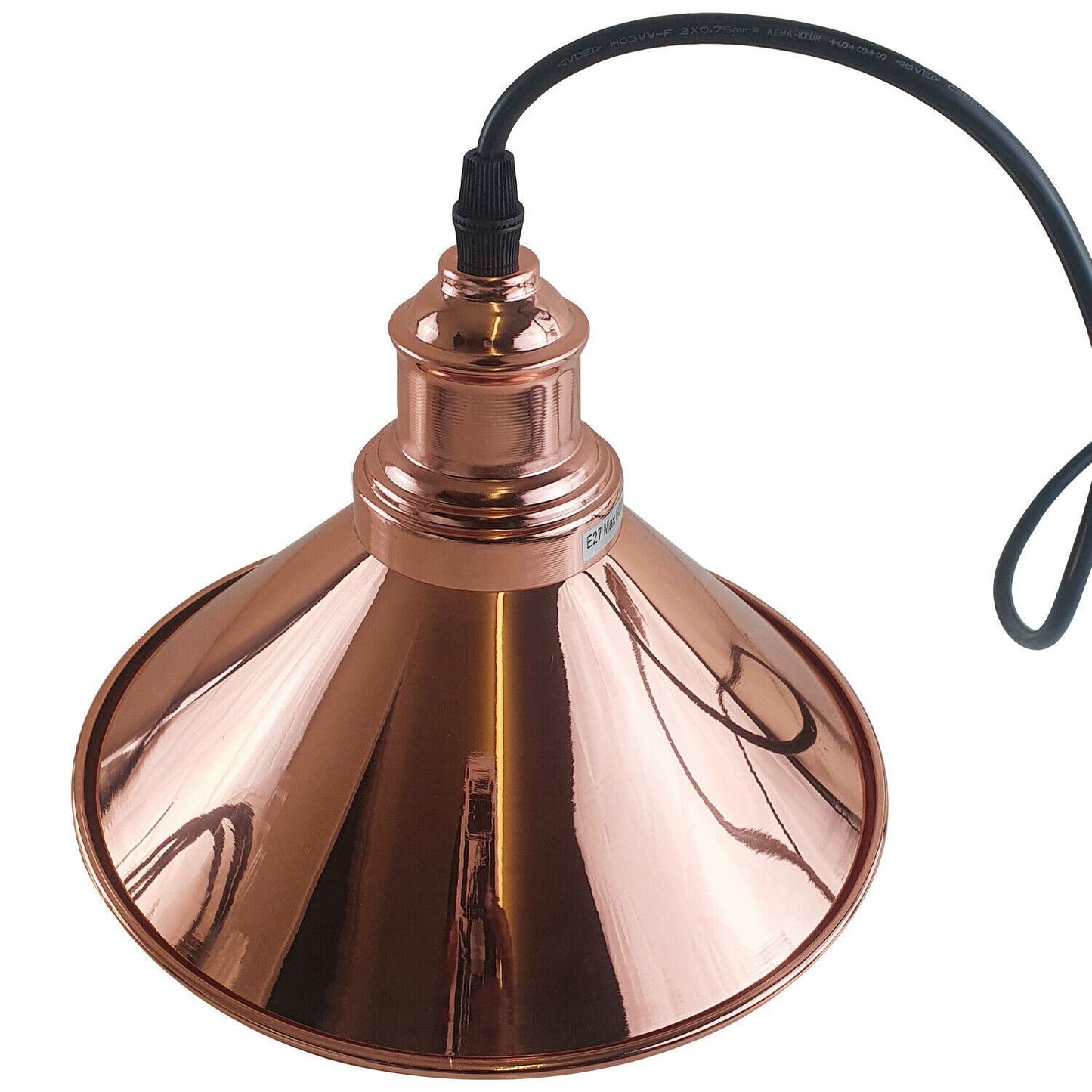 Vintage 3 way Easy fit Cone Shade Ceiling Hanging Pendant Light~2087