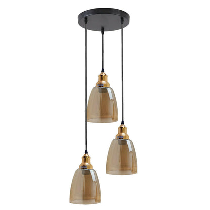 Vintage Multi Outlet Glass Ceiling Lampshade Pendant Light