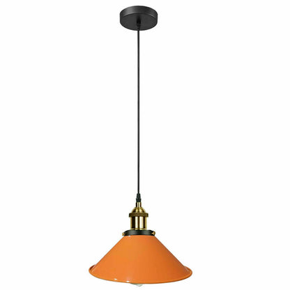 Vintage Chic Orange Cone Shade Adjustable Ceiling Pendant Light