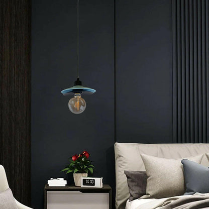 Double shade 2Pack Black And Blue Shade Ceiling Pendant Light-Application image