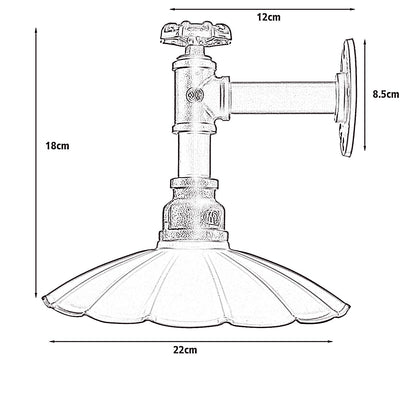 Industrial Indoor Single Umbrella Head Lighting Wall Lamp For Dining Room and Bedroom ~2404
