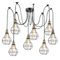 Retro hanging ceiling light with adjustable arms and black shades