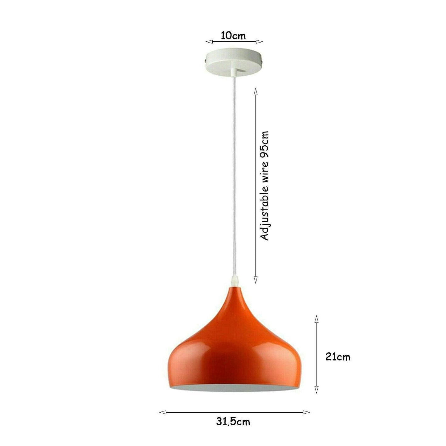 Modern Industrial Orange Curvy Lampshade Ceiling Pendant Light-Size image