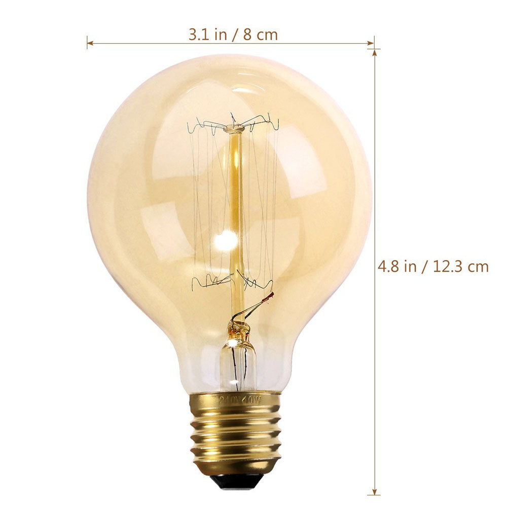Dimmable G80 E27 60W Globe Industrial Vintage Filament Bulb - Vintagelite