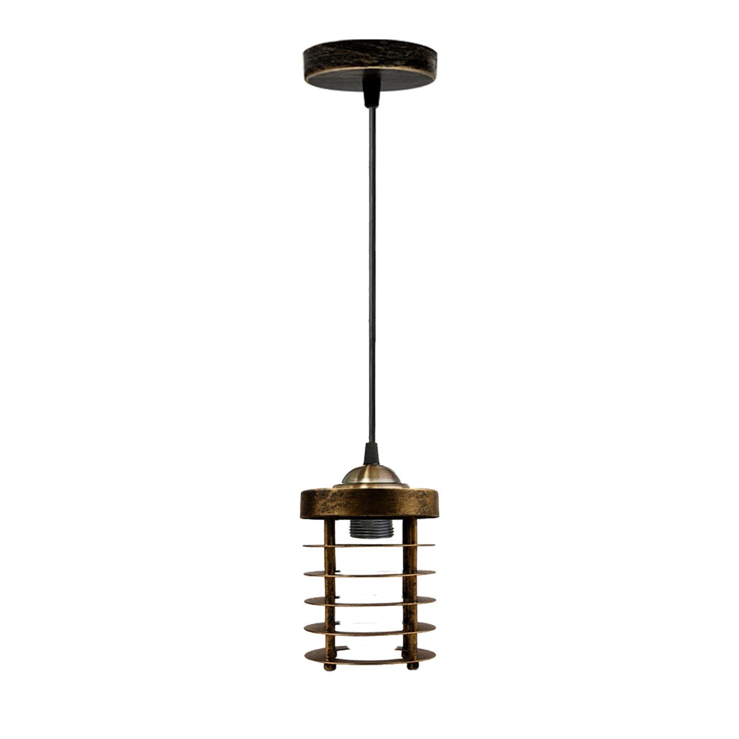 Industrial Vintage Mini Spiral Cage Hanging Pendant Light ~2068