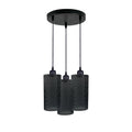  Retro 3 Way Drum Cage Black Shade Ceiling Rose Pendant Light