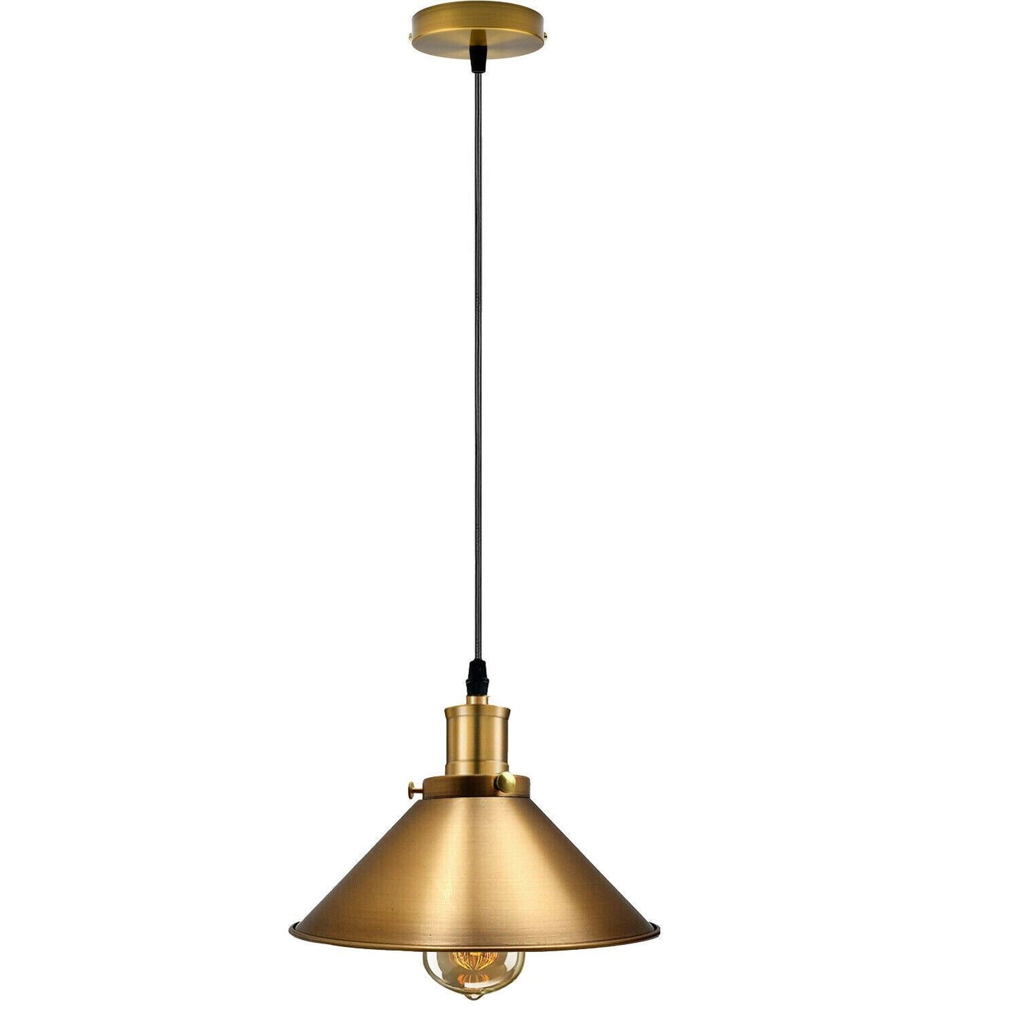 Modern Industrial Style Metal Cage Single Pendant Light Yellow brass Ceiling Light Fixture~2120