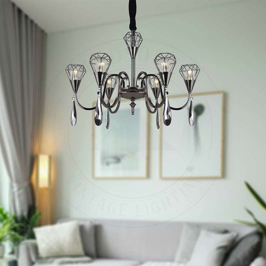 Chandeliers Raindrop 6 Lamp Ceiling Light, Vintage Hanging Pendant Lamp-App 3