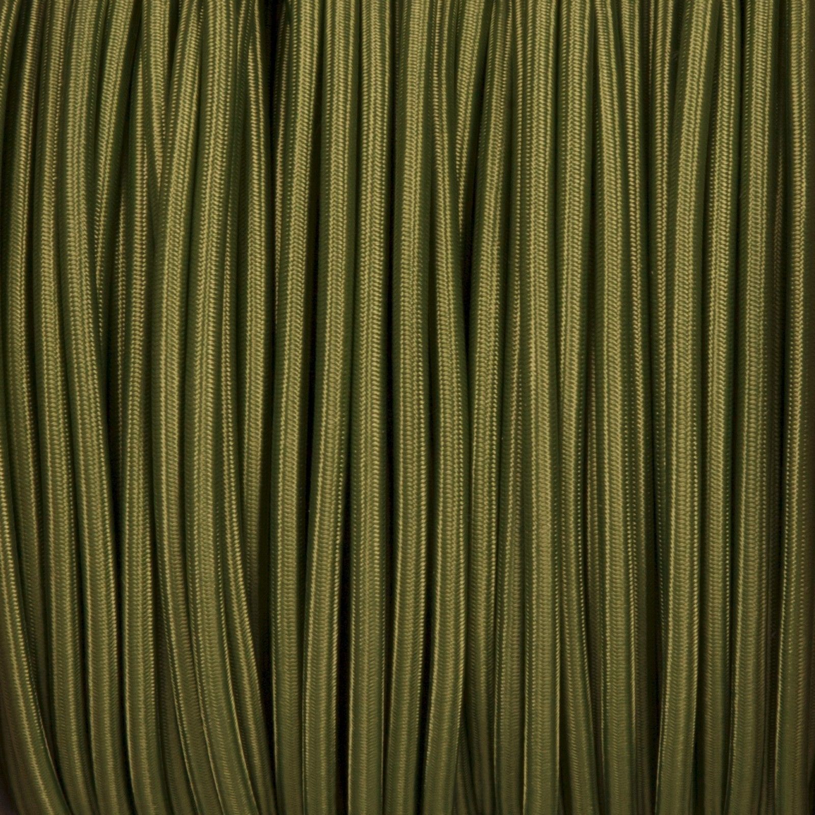 Vintage Army Green Fabric 3 Core Round Italian Braided Cable 0.75mm - Vintagelite