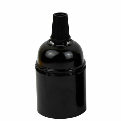 E27 Plain Screw Holder With Black Cord Grip Bakelite Lamp Holder - Vintagelite
